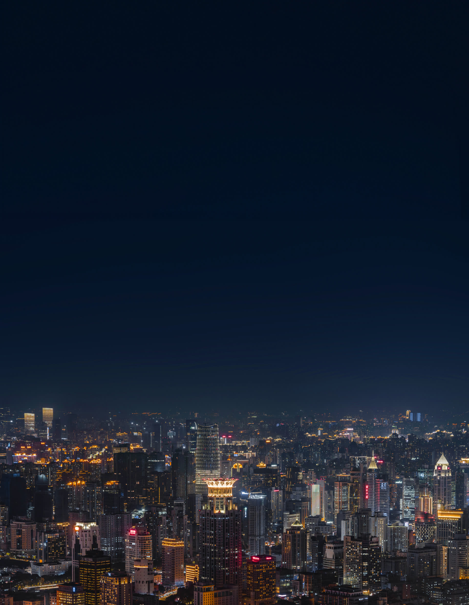 Shanghai skyline at sunset